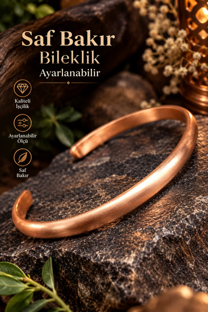 Pure Copper Real Bracelet Adjustable Quality Plain Simple Premium (Gift, Special Occasions)