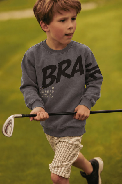Printed Boys' Winter Sweatshirt 8-12 Years Gray