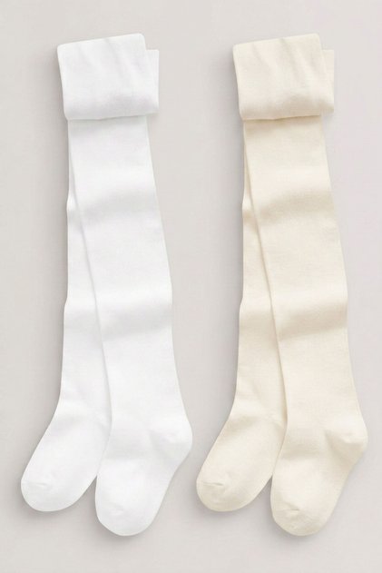 2 Pieces of Girls' Cotton Combed Cotton Pantyhose