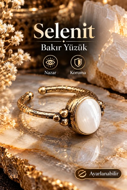 Women's Copper Selenite Elegant, Thin Design Trend Ring Adjustable (Gift, Daily, Combination)