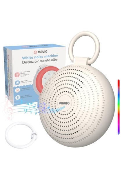 Dispozitiv Sunete Albe Portabil Bebelusi, Inregistrare, Bluetooth, 3W, Temporizator, Lumina Noapte