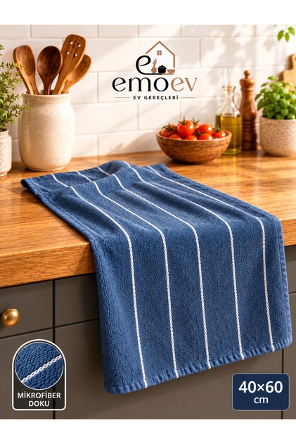 Yüksek Emici Mikrofiber Mutfak Kurulama Bezi Çizgili Mutfak Havlusu 40x60 cm
