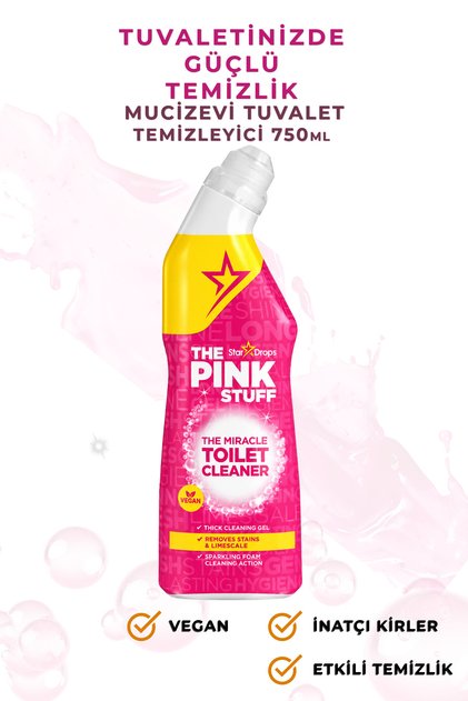 Mucizevi Tuvalet Temizleyici 750 ml – Jel Formüllü, Kireç & Bakteri Karşıtı, WC İçin Güçlü Temizlik