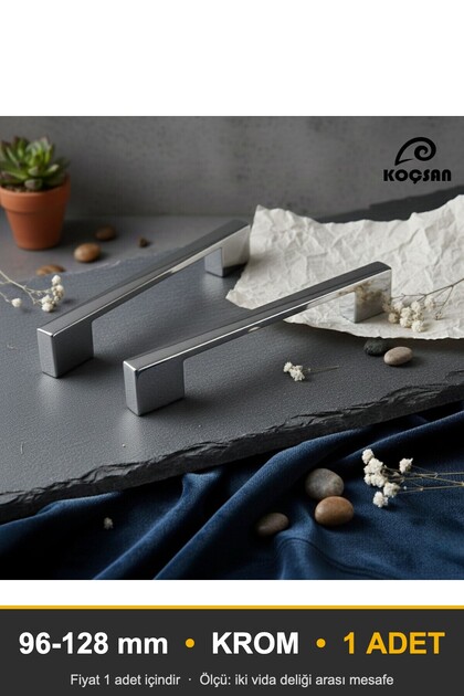 Double Hole Chrome 96-128 mm Metal Bridge Handle, Luxury Country Kitchen Furniture Cabinet Drawer Handle