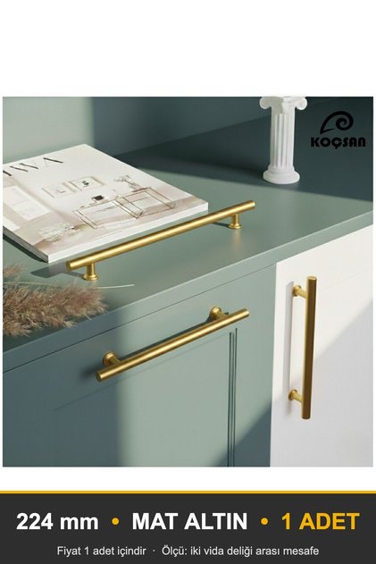 Best Mat Gold 224 mm Handle Luxury Country Kitchen Furniture Cabinet Drawer Handle