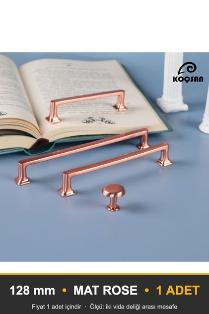 Vera Matte Rose 128 mm Handle Luxury Country Kitchen Furniture Cabinet Drawer Handle