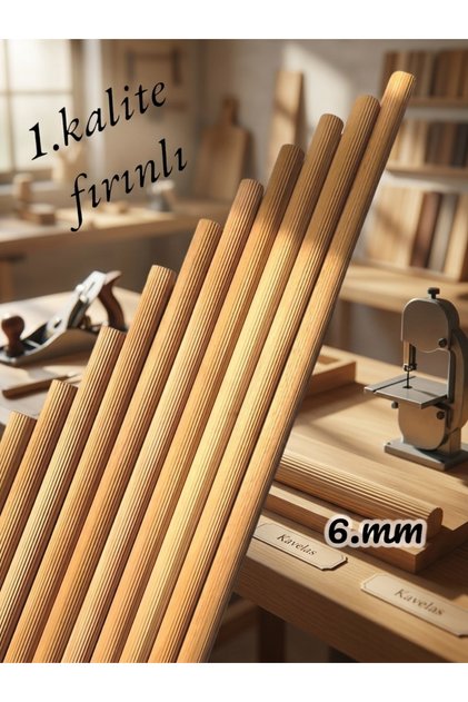 Ahşap Kavela Çıta Çubuk Kavela 1 .kalite Yivli 6 Mm 30 Cm 15 Adet