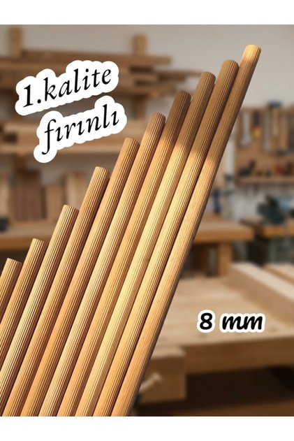 Ahşap Kavale 1.kalite Çıta Çubuk Kayın Kavela 8 Mm Yivli 6 Adet 100 Cm
