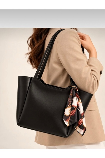 Women's Black Large Shoulder Bag Casual-Sport