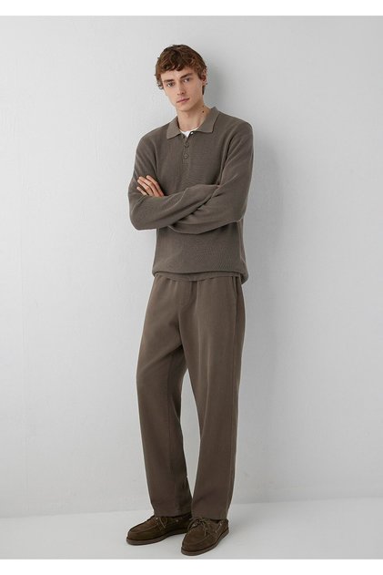 Linen (Tencel) ™ ) Lyocell Blended Brown Jogger Pants 0010628-70376