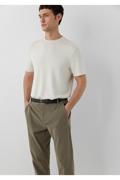 Soft-Premium Modal Karışımlı Bej Basic Tişört Regular Fit / Normal Kesim 0620096-70134