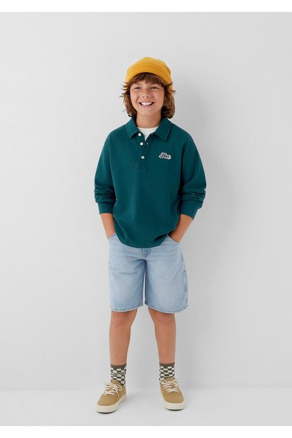Green Sweatshirt with Patch Detail 6S10193-71932