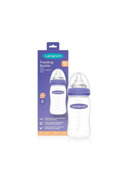 Biberon cu tetină cu flux mediu Wave 240 ml