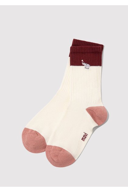 Elephant Detailed Ecru Socks 1912831-30757
