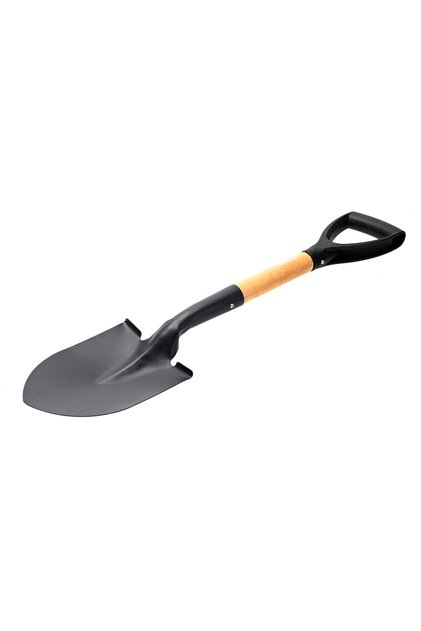 Pro7 Round Point Shovel 26 Inch - Heavy-Duty Blade & Wooden Handle for Garden & Yard