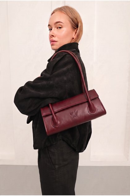 Liakos Model Women's Shoulder Bag – Burgundy, Stylish Design.
