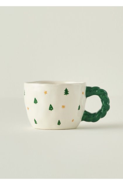 Jolly Christmas Stoneware Mug Green (290 Cc)