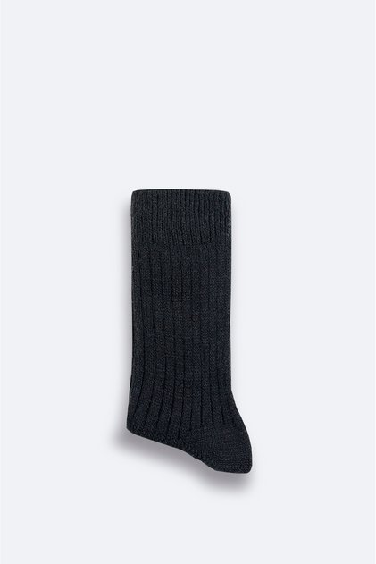 Men's Black Corded Fabric Socks A52Y8504