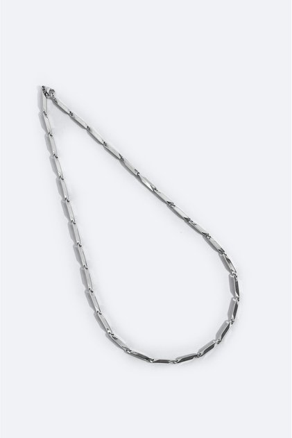 Erkek Gümüş Rengi %100 Çelik Kolye B009820