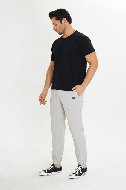 Men's stretchfit elastic cuffed sweatpants stone 2663-t