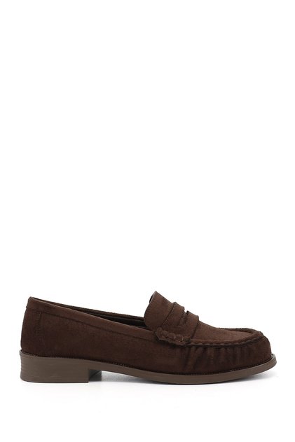 Women's Brown Suede Loafer Shoes