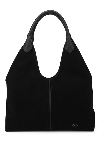 Women's Black Suede Black Shoulder Bag