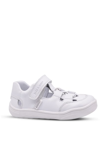Zepa Unisex Girls and Boys Children's Genuine Leather Barefoot White Color Casual Shoes