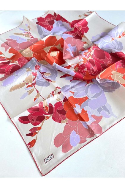 Flower Pattern Silk Scarf 4127D Twill