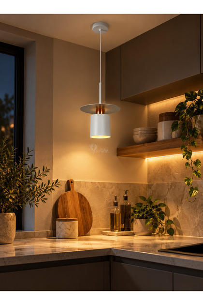 7036-WH مصباح سقف LED - مصباح معلق LED قابل للتعتيم للإضاءة الداخلية - تصميم عصري لتناول الطعام