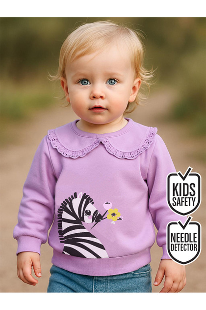 Zebra Baby Girl Lilac Sweatshirt