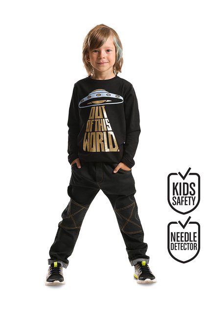 Ufo Boy's T-shirt Denim Trousers Set