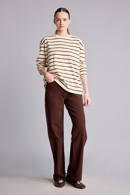Straight Gabardine Regular Waist Straight Leg Trousers H0092Ax26Sp