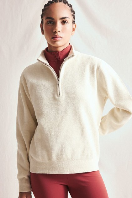 Oversize Half-Zip High-Neck Knitwear Basic Sweater I0389Ax26Wn