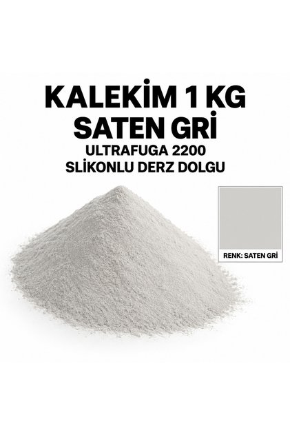 Saten Gri Renk Derz 2200 ULTRA FUGA Silikon Katkılı, Yüksek Performanslı Slikonlu Seramik Derzi 1 KG Açık Şeffaf Poşet