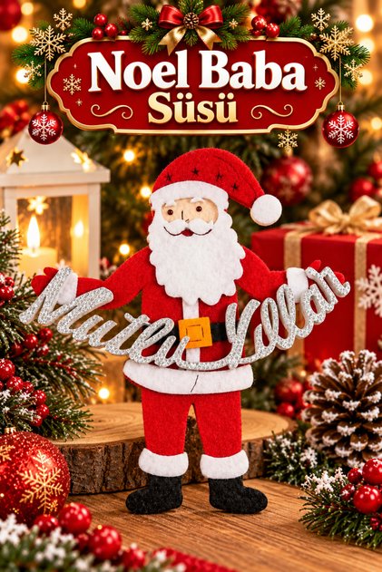 Happy New Year Santa Claus Ornament, Felt Santa Claus Figure 1 Piece