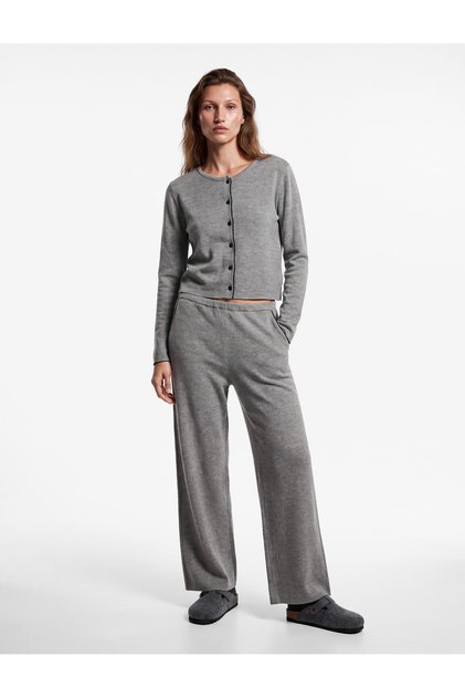 Comfortable Cut Knitwear Pajama Bottoms with Pockets