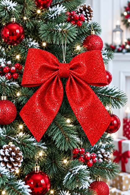 Christmas Ornament Eva Red Bow Large Christmas Decor 30 Cm X 32 Cm Christmas Tree Ornament