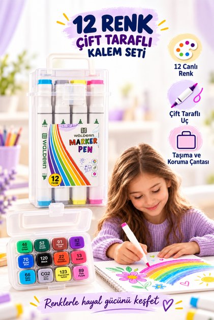 Stationary 12-Piece Professional Marker Pen Set, Felt-Tip Pen, Project and Architectural Drawing Set.