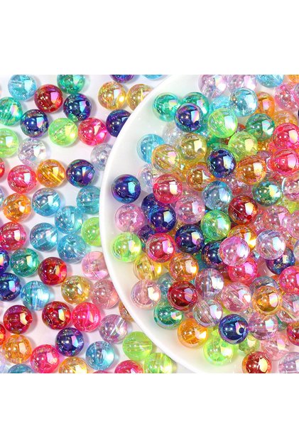 6mm 100Pcs/lot Mixed Color Crystal Round AB Spacer Beads Plastic Loose Beads Handmade Making Women J