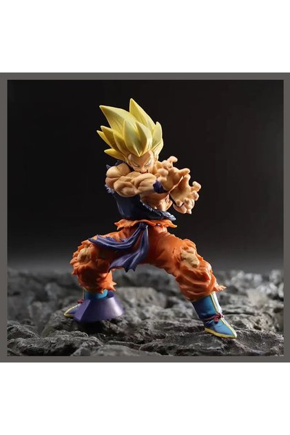 Bandai no box Dragon Ball Z Son Goku Anime Figure Battle Damage Shockwave Manga Statue Pvc Action Fi