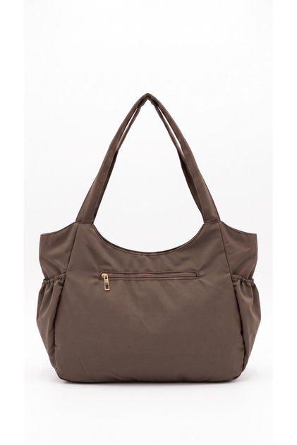 Women's Waterproof Large Volume Hand and Shoulder Bag with Side Pockets and Multiple Zipper Compartments