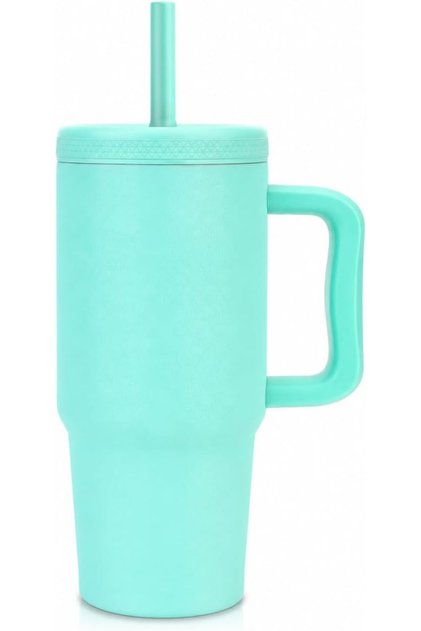 Cafezi 24 oz Kids Insulated Tumbler with Handle and Silicone Straw