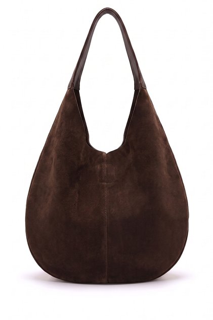 JOVANNA Brown Suede Genuine Leather Women's Shoulder Bag