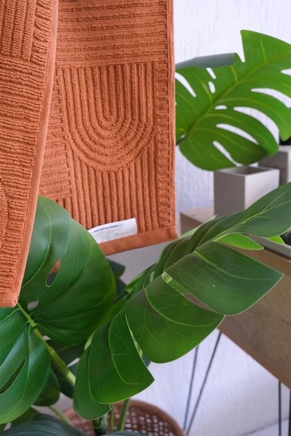 Babil Terracotta Color 100% Cotton 2-Piece Towel Set