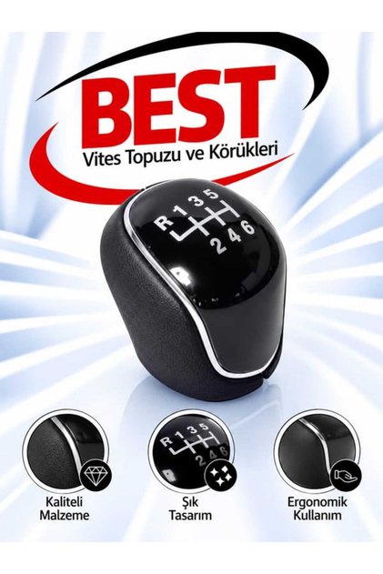 Ford Transit Custom / Focus / C-Max / Grand C-Max / Mondeo / Kuga (Leather Gear Shift Knob, 6-Speed)