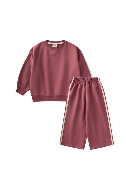 Striped Detail Sweatshirt Set, Ages 2–10, Antique Pink