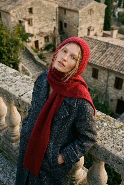 Hooded Sweater - Winter Scarf with Integrated Neck Warmer Panel