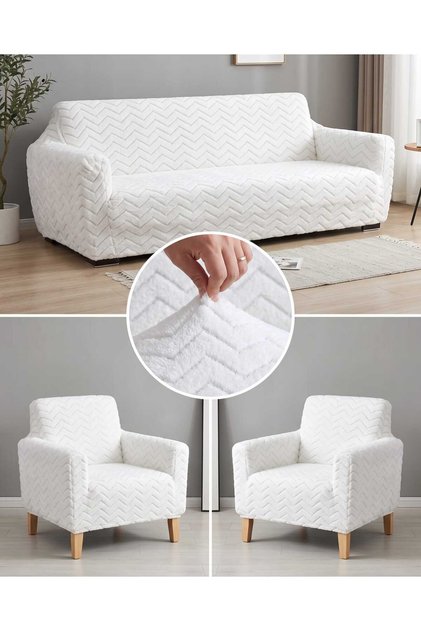 Welsoft Fleece Sofa Cover 3 3 1 1 Sofa Cover—Flexible, Washable, One-Piece Sofa Cover, Soft, Pet-Friendly