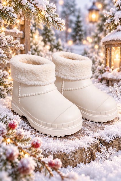 Bonny Kids' Waterproof EVA Winter Rain Boots with Plush Lining