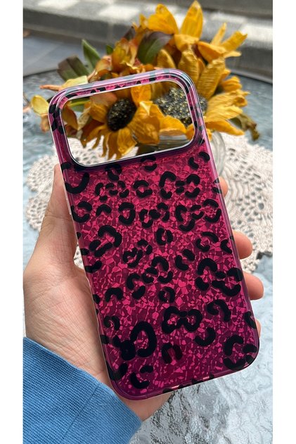 Compatible with iPhone 18 Pro Max / 17 Pro Max - Shimmering Protective Case with Speckled Aurora Leopard Pattern